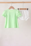 Light green character french knot bloomer set