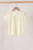 Beige character french knot top