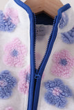 Blue floral fleece jacket