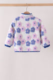 Blue floral fleece jacket