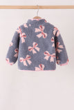 Blue bow fleece jacket