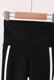 Black Flare Double Side Stripe Active Pants