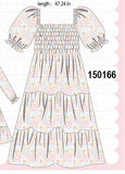 Pink pumpkin smocked mom&me dress