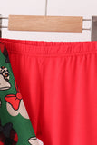 Red character bamboo pants set
