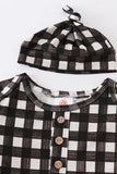 Black plaid baby gown set