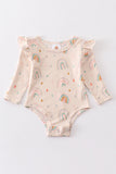 Rainbow ruffle baby onesie