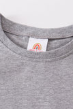 Gray blank basic t-shirt Adult Kids and baby bubble