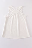 White blank basic kids teens adult tank top