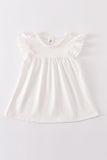 Cream basic ruffle top