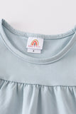Blue basic ruffle top