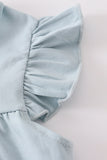 Blue basic ruffle top