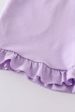 Purple basic ruffle shorts