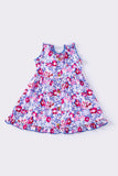 Purple floral ruffle dress