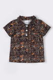 Camouflage leaves button down shirt