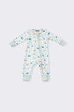 White dinosaur boy romper