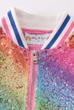 Ombre sequin bomber jacket
