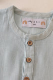 Mint button down baby bubble