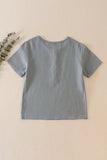 Teal button linen top