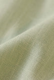 Sage linen smocked button dress
