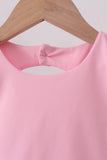 Pink scalloped active skorts set