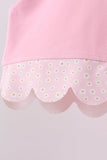 Pink scalloped active skorts set