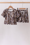 Camouflage scalloped mom&me shorts set