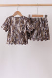 Camouflage scalloped mom&me shorts set