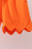 Orange scalloped shorts set