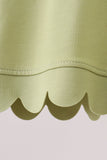 Sage scalloped zipper shorts set