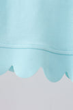 Light blue scalloped zipper shorts set