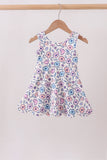 Floral Performance Scalloped Tank Dress
