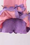 Pink scalloped bow active dress