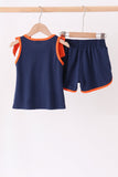 Navy Auburn active shorts set