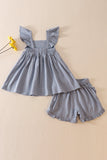 Blue linen 2 pcs swing set
