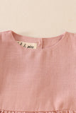 Pink linen ruffle dress