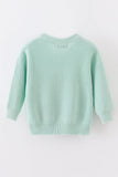 Blue hand-embroidery bunny pullover sweater