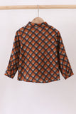 Premium brown plaid button down muslin shirt