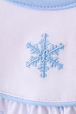 Premium blue snow bow embroidery bubble