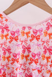 Premium berry blossom bows ruffle bamboo dress