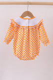 Orange Tennessee puppy bow embroidery checkered bubble