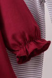 Premium Maroon Georgia bulldog bow embroidery ruffle pants set