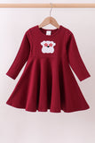 Premium Maroon Georgia bulldog applique dress