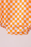 Orange Tennessee puppy bow embroidery checkered bubble