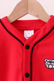 Premium Red Georgia bulldog embroidery cardigan