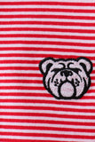 Premium Red Georgia bulldog embroidery stripe top