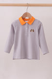 Premium Orange Tennessee stripe puppy embroidery button down shirt