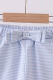Premium Blue&white stripe bow shorts