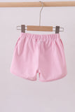 Premium Pink&white stripe bow shorts