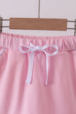 Pink scallop hem bow skort