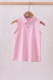 Pink everyday Knit Collared Tank